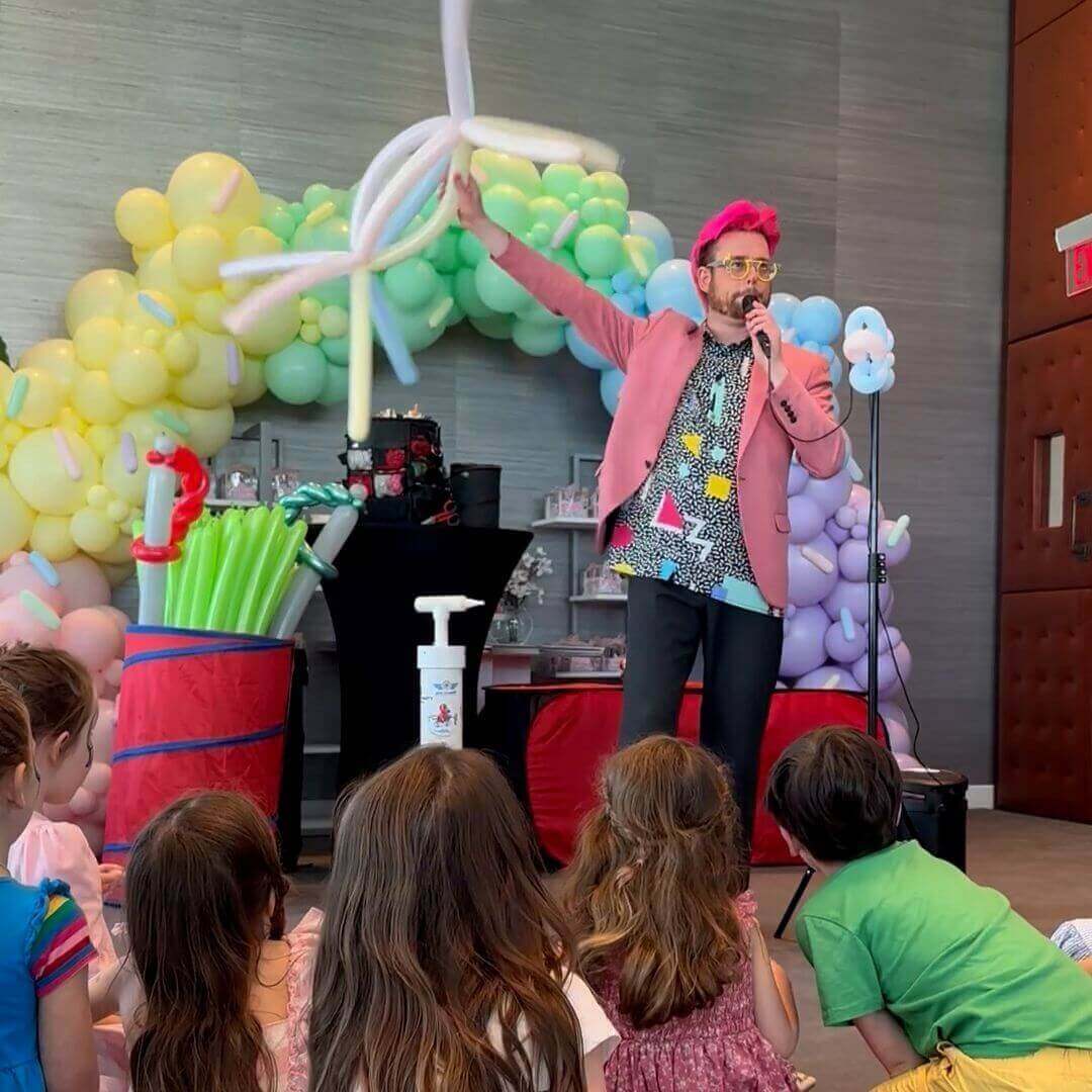 Dave Brenn at party with the kids